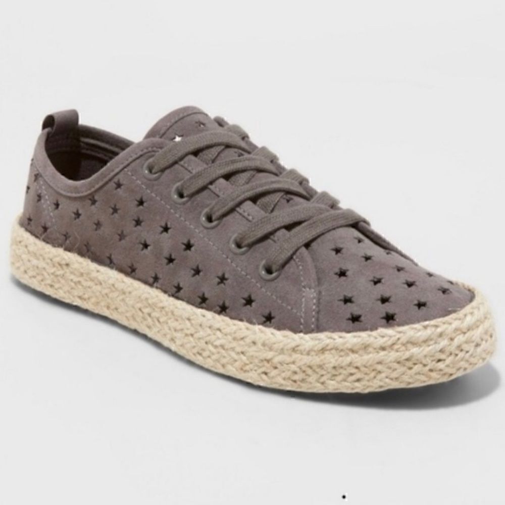 Universal Thread, Grey Jenna Star Espadrilles, Laser Cut Stars, Target Women’s 6